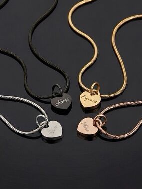 Linx 20in Necklace with Personalized Name Padlock Heart Charm